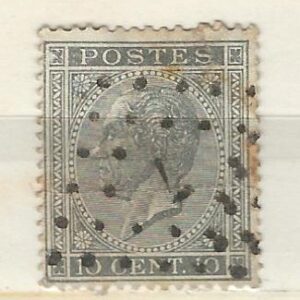 COB 17A oblitération à points  L7  CUREGHEM (BRUXELLES) (NIPA + 250 FB)