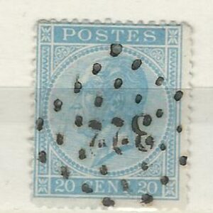 COB 18  oblitération à points  322  ST GHISLAIN  (NIPA + 50 FB)