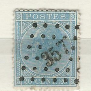 COB 18  oblitération à points  357  THIELT  (NIPA + 100 FB)