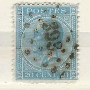 COB 18  oblitération à points  393  WAVRE  (NIPA + 60 FB)