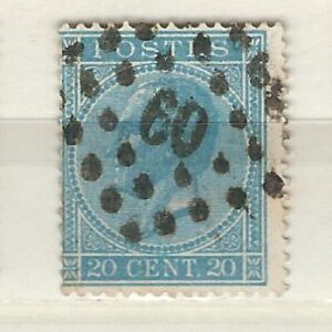 COB 18A  oblitération à points  60  BRUXELLES