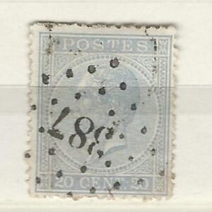 COB 18A  oblitération à points  387  WALCOURT  (NIPA + 100 FB)