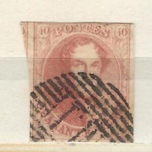 COB 12  Médaillon allongé - Bureaux ambulants - 17 barres horiz.  M,I  Bruxelles-Quievrain  (NIPA + 1000 FB)